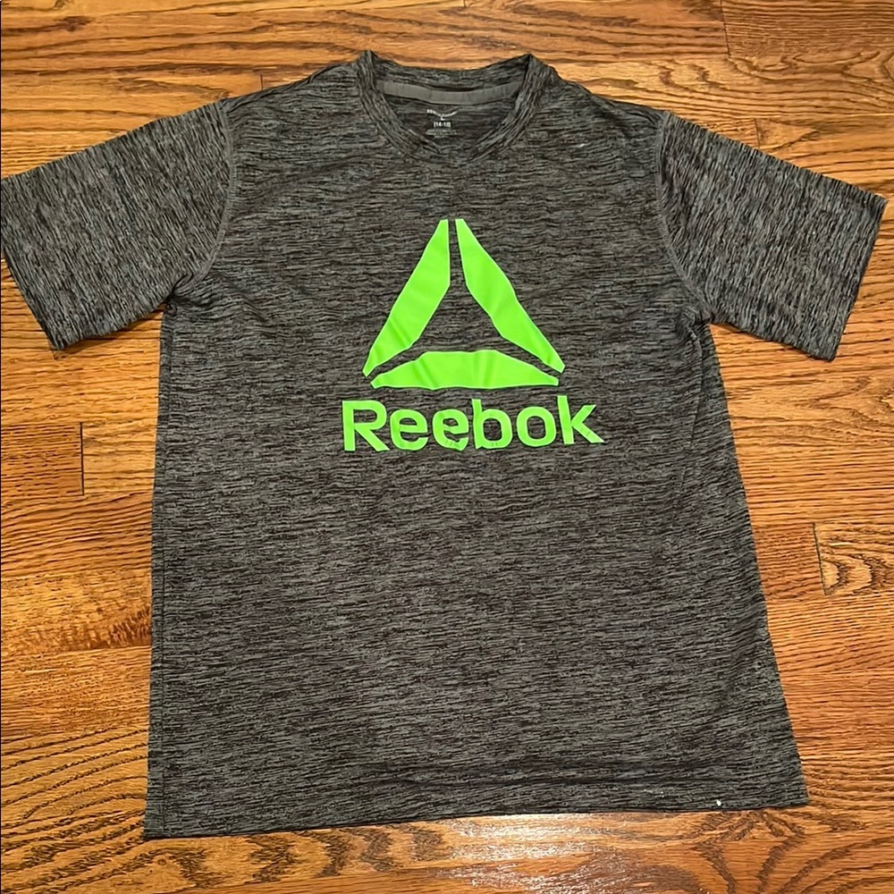 Boy’s Reebok Charcoal and Neon Green Athletic Tee - 14-16